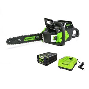 Greenworks Pro 80V 16-Inch Brushless Cordless Chainsaw, 2.0Ah Battery and Charger Included CS80L211