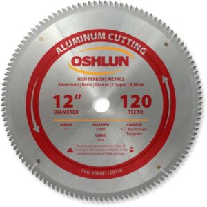 Oshlun SBNF-120120 12-Inch 120 Tooth TCG Saw Blade with 1-Inch Arbor for Aluminum and Non Ferrous Metals